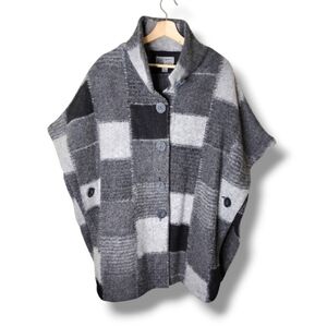 Habitat Patchwork Knit Cardigan Poncho Relaxed Oversized Boho Fit Size M